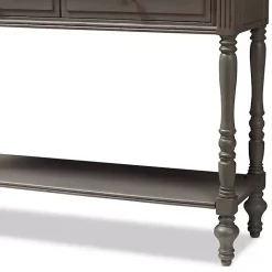 New Kirklands Home Mindi Wood Rustic Farmhouse Console Table Gray