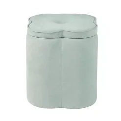 Clearance Kirklands Home Mint Chenille Flower Storage Ottoman Green