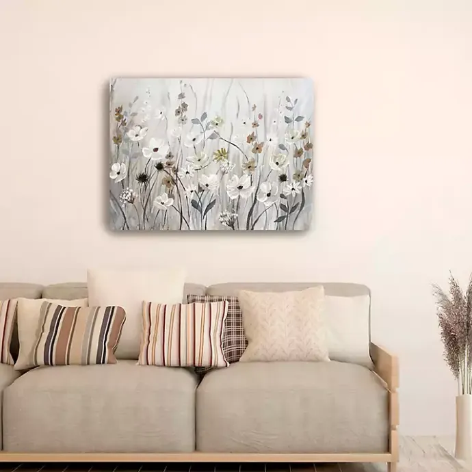 New Kirklands Home Misty Meadow Field Large Canvas Art Print Gray