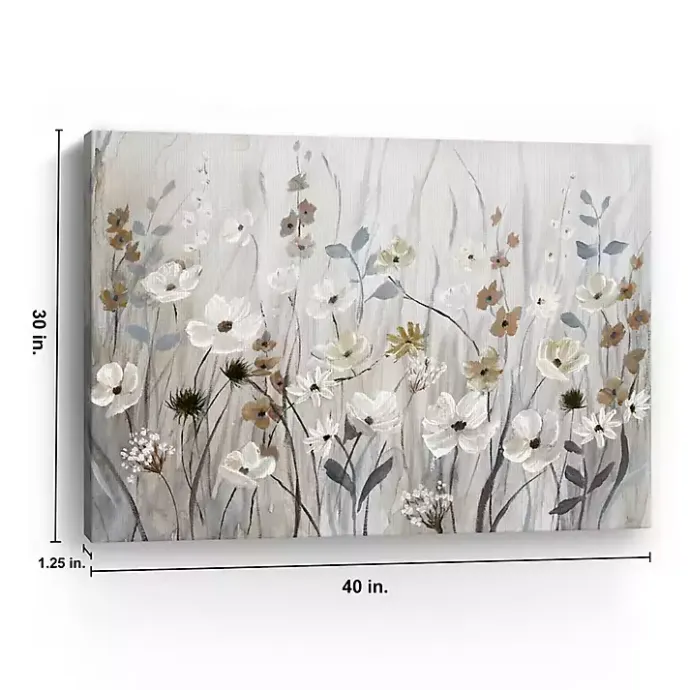 New Kirklands Home Misty Meadow Field Large Canvas Art Print Gray