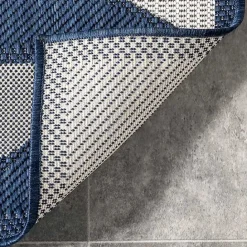 Kirklands Home Mitchell Blue Geo Diamonds Outdoor Rug, 5x8