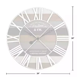 Outlet Kirklands Home Mixed Planks and White Wooden Wall Clock