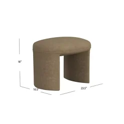 Sale Kirklands Home Mocha Oval Upholstered Ottoman Brown