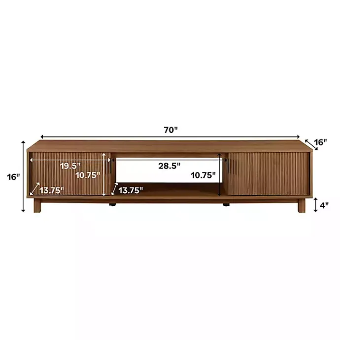 Sale Kirklands Home Mocha Wood Fluted 2-Door TV Stand Brown