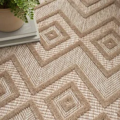 Discount Kirklands Home Mocha Diamond Outdoor Area Rug, 6x9