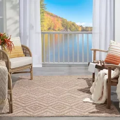 Discount Kirklands Home Mocha Diamond Outdoor Area Rug, 6x9
