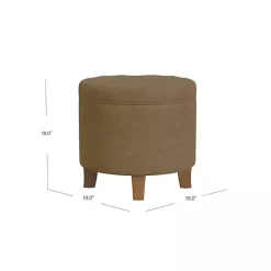 Discount Kirklands Home Mocha Velvet Tufted Storage Ottoman Brown