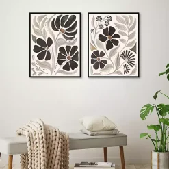 Outlet Kirklands Home Modern Petals Framed Canvas Art Prints, Set of 2