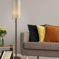 Best Kirklands Home Modern Wood Emma Floor Lamp Tan