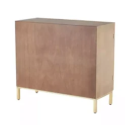 Kirklands Home Modern Wood Geometric Cabinet Brown