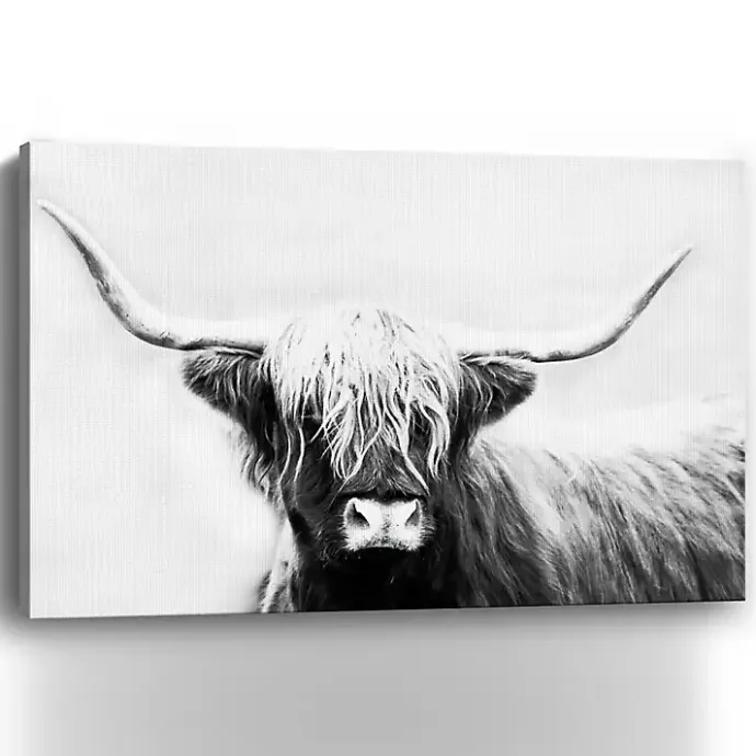 Best Kirklands Home Monochrome Longhorn Canvas Art Print, 60x40 in.
