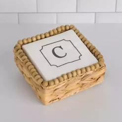 Discount Kirklands Home Monogram C Beaded Napkin Holder Set