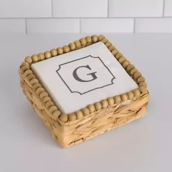 Discount Kirklands Home Monogram G Beaded Napkin Holder Set