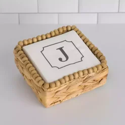 Outlet Kirklands Home Monogram J Beaded Napkin Holder Set