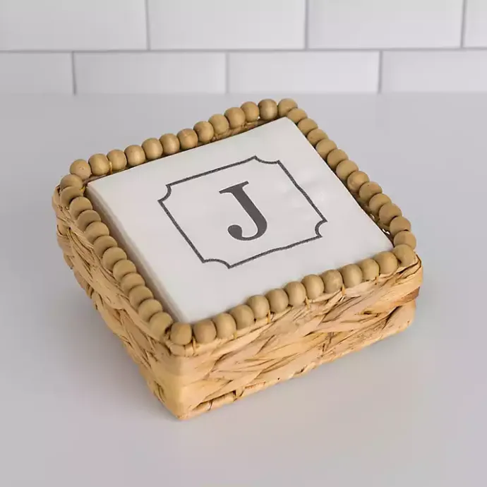 Outlet Kirklands Home Monogram J Beaded Napkin Holder Set