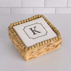 Sale Kirklands Home Monogram K Beaded Napkin Holder Set