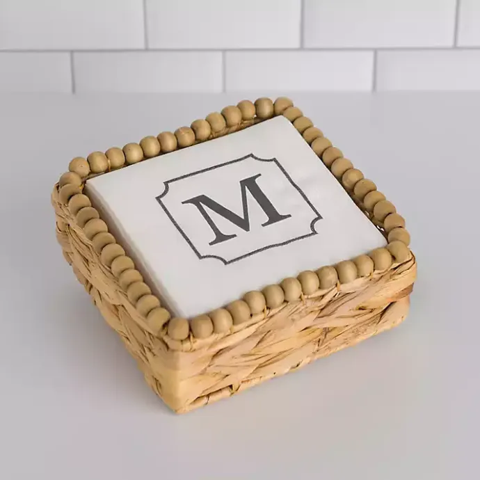 Best Kirklands Home Monogram M Beaded Napkin Holder Set