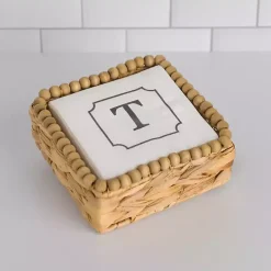 Outlet Kirklands Home Monogram T Beaded Napkin Holder Set