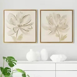 Hot Kirklands Home Morning Cheer Framed Canvas Art Prints, Set of 2 Tan