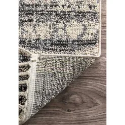 New Kirklands Home Moroccan Tassel Area Rug, 5x8 Gray