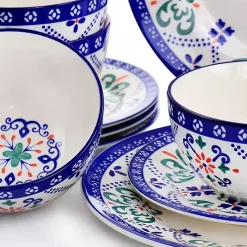 Kirklands Home Mosaic Glazed Round 12-pc. Dinnerware Set