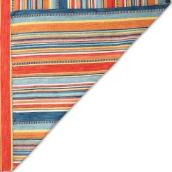 New Kirklands Home Multi Dhurri Stripe Indoor/Outdoor Area Rug, 5x7