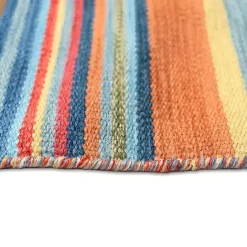 New Kirklands Home Multi Dhurri Stripe Indoor/Outdoor Area Rug, 5x7