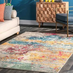 Clearance Kirklands Home color Abstract Pattern Area Rug, 7x10 Multi