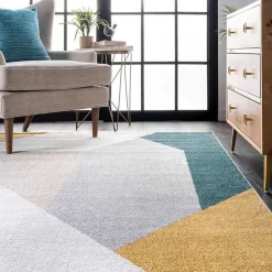 Best Kirklands Home Multicolor Abstract Shapes Area Rug, 6x9