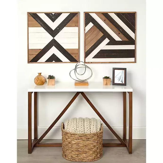 Kirklands Home Multicolor Baralt Shiplap Wood Wall Plaque