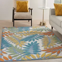 Clearance Kirklands Home color Botanical Outdoor Area Rug, 6x9 Multi