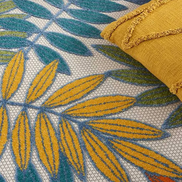 Clearance Kirklands Home color Botanical Outdoor Area Rug, 6x9 Multi