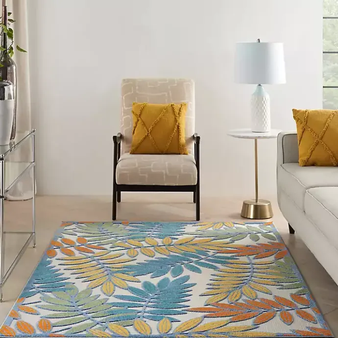 Clearance Kirklands Home color Botanical Outdoor Area Rug, 6x9 Multi