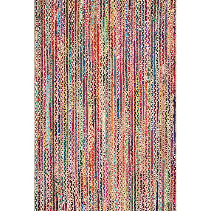 Discount Kirklands Home -Color Braided Jute and Cotton Area Rug, 5x8 Multi