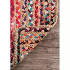 Outlet Kirklands Home -Color Braided Jute and Cotton Area Rug, 8x10 Multi