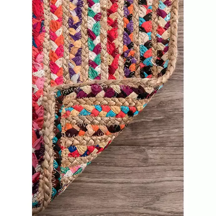 Outlet Kirklands Home -Color Braided Jute and Cotton Area Rug, 8x10 Multi