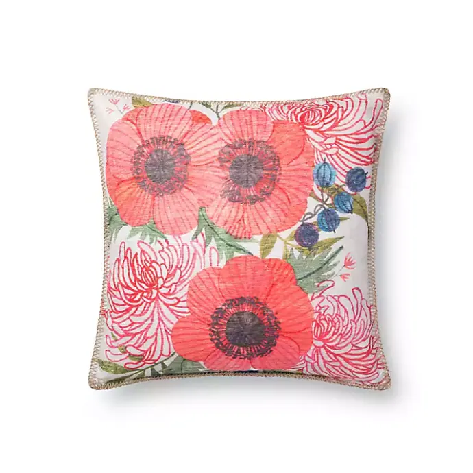 Best Kirklands Home Multicolor Floral Blanket Stitch Outdoor Pillow