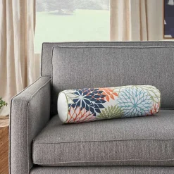 Kirklands Home color Floral Outdoor Bolster Pillow Multi