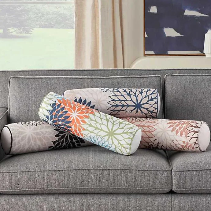 Kirklands Home color Floral Outdoor Bolster Pillow Multi