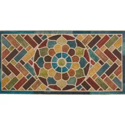Best Kirklands Home color Woodblock Garden Doormat Multi