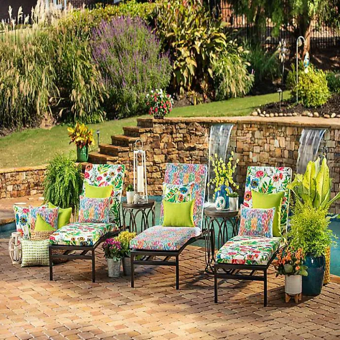 Discount Kirklands Home color Zinnia Outdoor Pillows, Set of 2 Multi