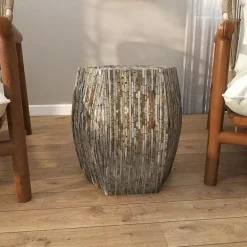 Discount Kirklands Home Mussel Shell Hexagonal Accent Table Multi