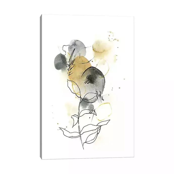 Discount Kirklands Home Mustard Yellow and Gray Abstract Canvas Art Print