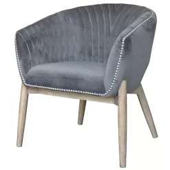 Online Kirklands Home Nadia Velvet Club Chair Gray