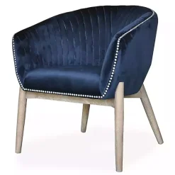 Online Kirklands Home Nadia Navy Velvet Club Chair Blue
