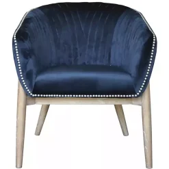 Online Kirklands Home Nadia Navy Velvet Club Chair Blue