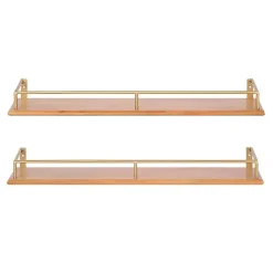 Clearance Kirklands Home Natural & Gold Rectangle Cameron Shelves, Set of 2