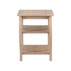 Kirklands Home Natural Prismatic Wood Accent Table Brown