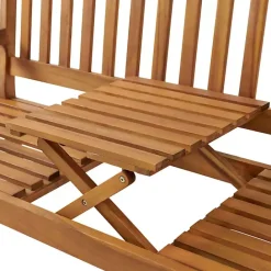 Online Kirklands Home Natural Acacia Wood Bench with Pop-Up Table Tan