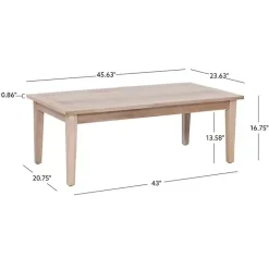 Discount Kirklands Home Natural Acacia Wood Slatted Outdoor Coffee Table Tan